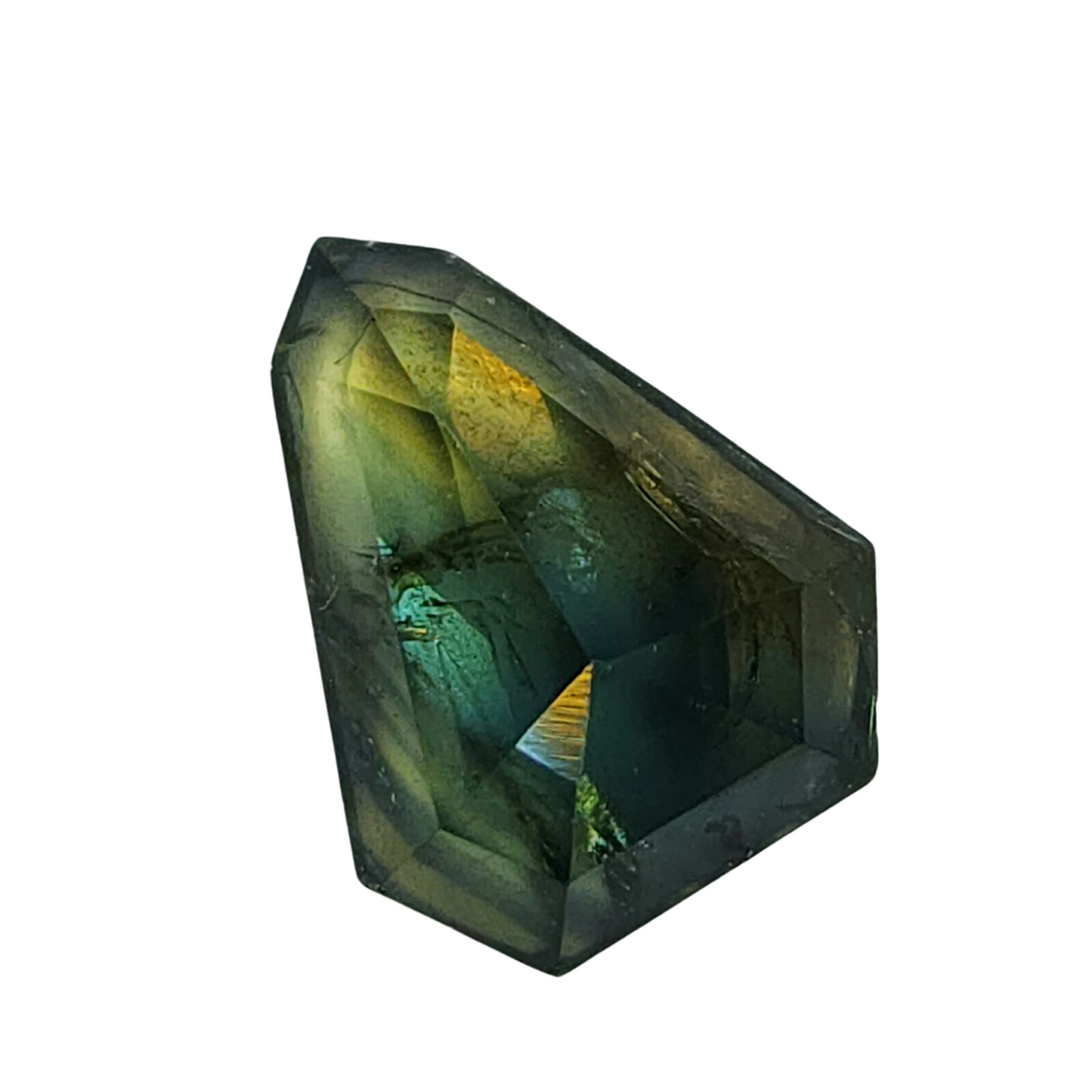 Color Changing Blue Green Sapphire Fancy Geo Cut