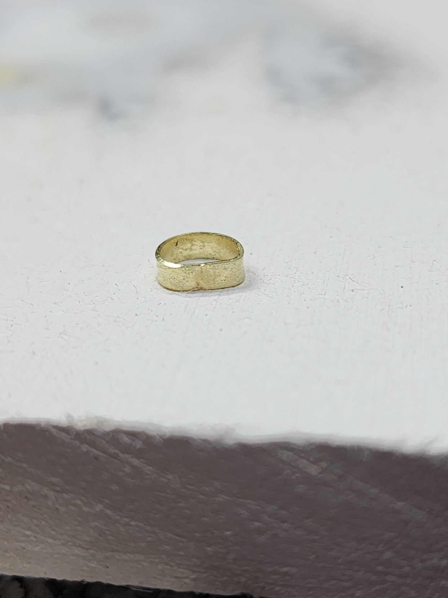 Diamond Ring 14k Solid Gold Bezel Sterling Silver Textured Band