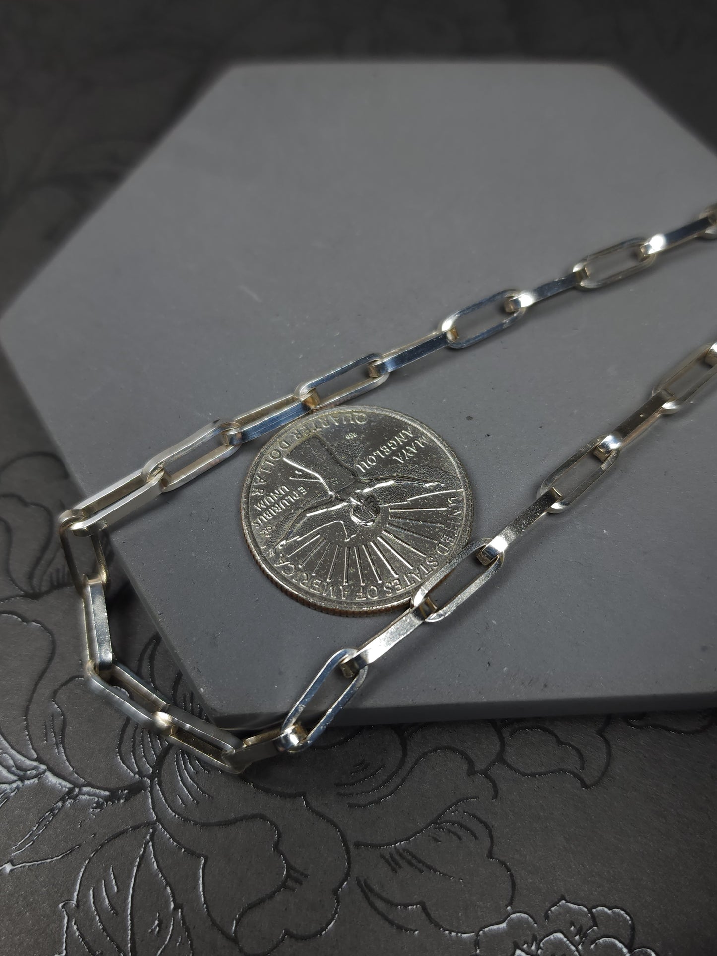 Thick Chain, Sterling Silver Handmade Paperclip Chain