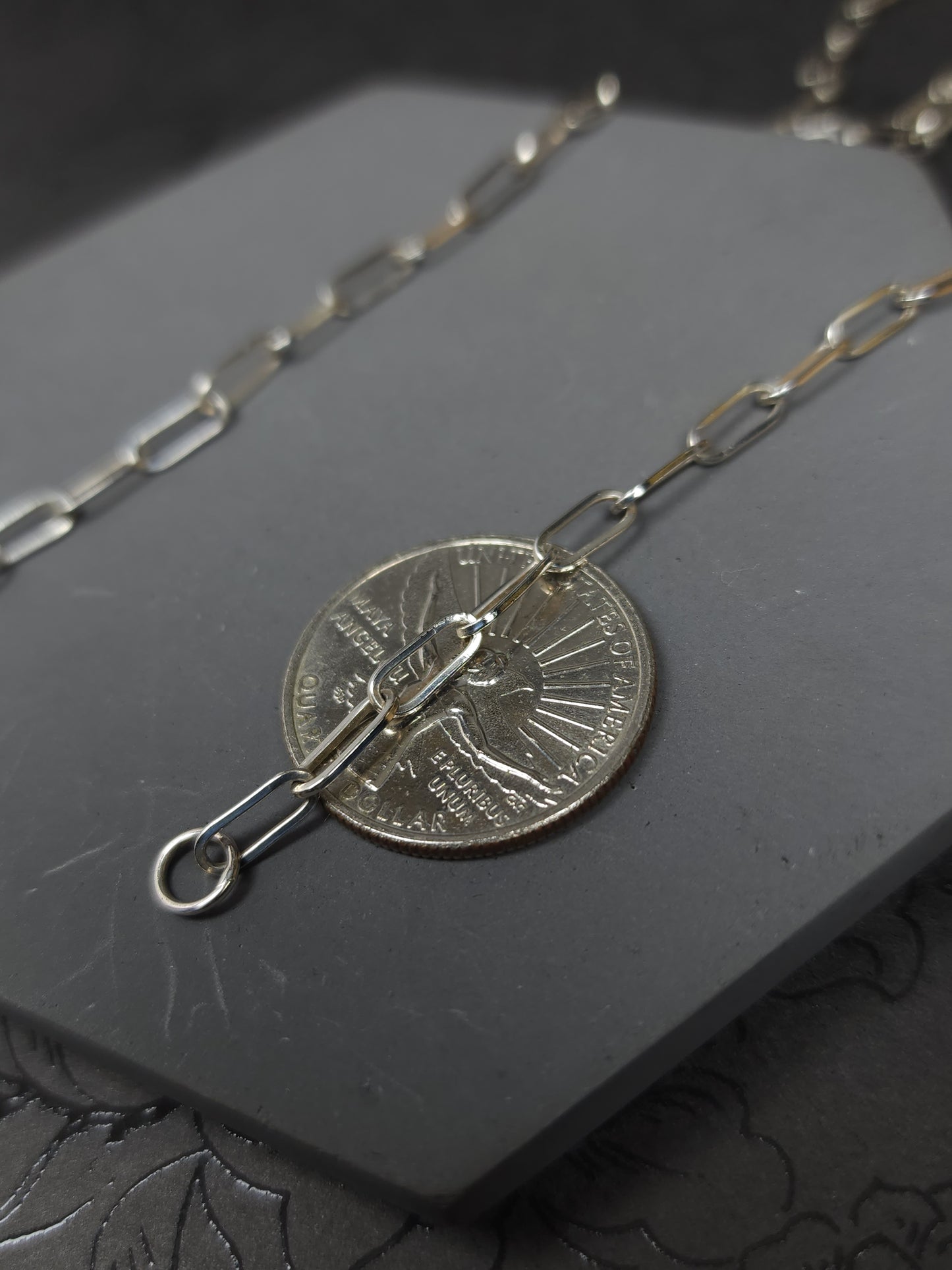 Thin Paperclip Handmade Chain, Sterling Silver