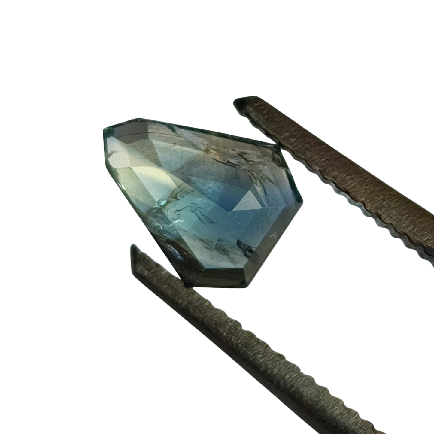 Color Changing Blue Green Sapphire Fancy Geo Cut