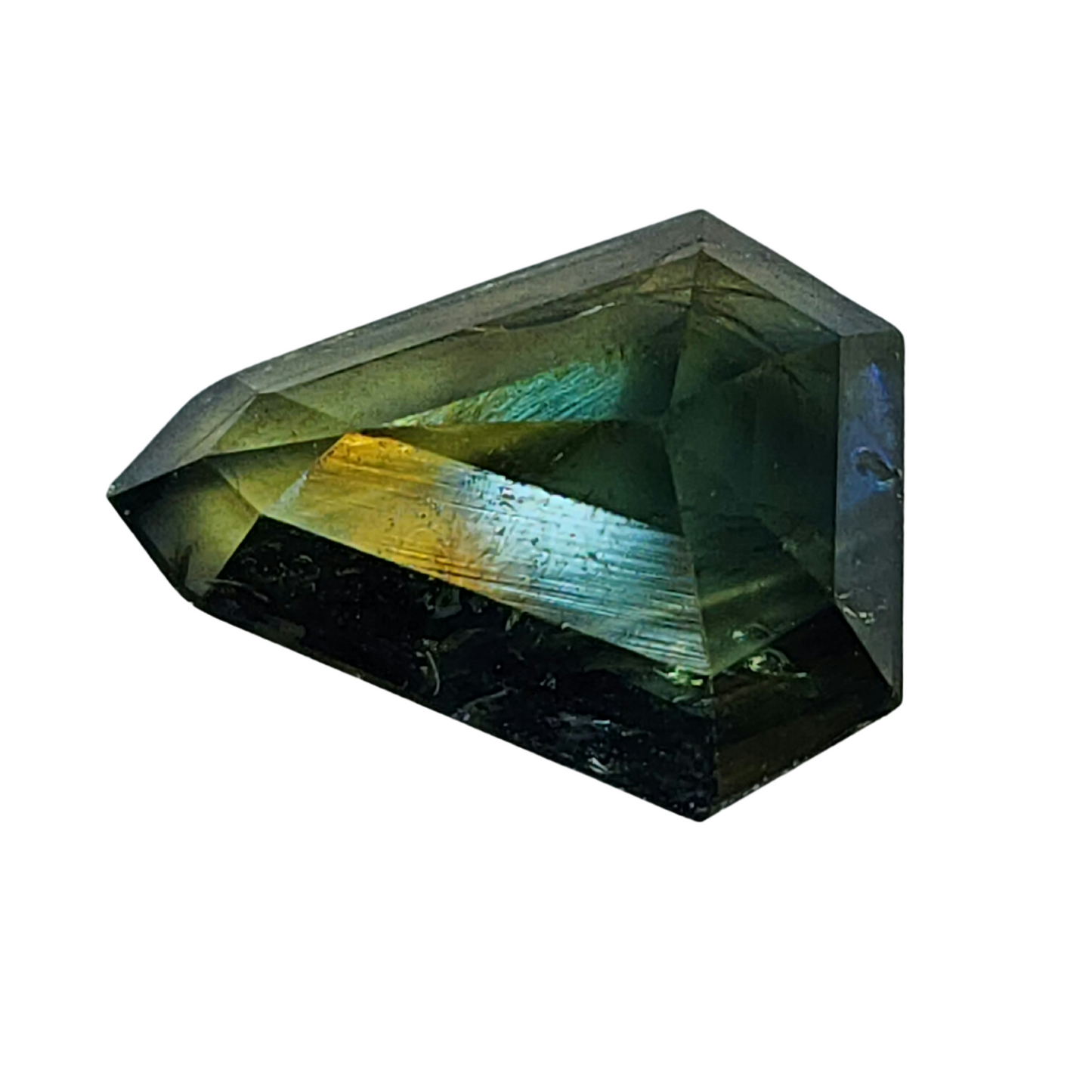 Color Changing Blue Green Sapphire Fancy Geo Cut