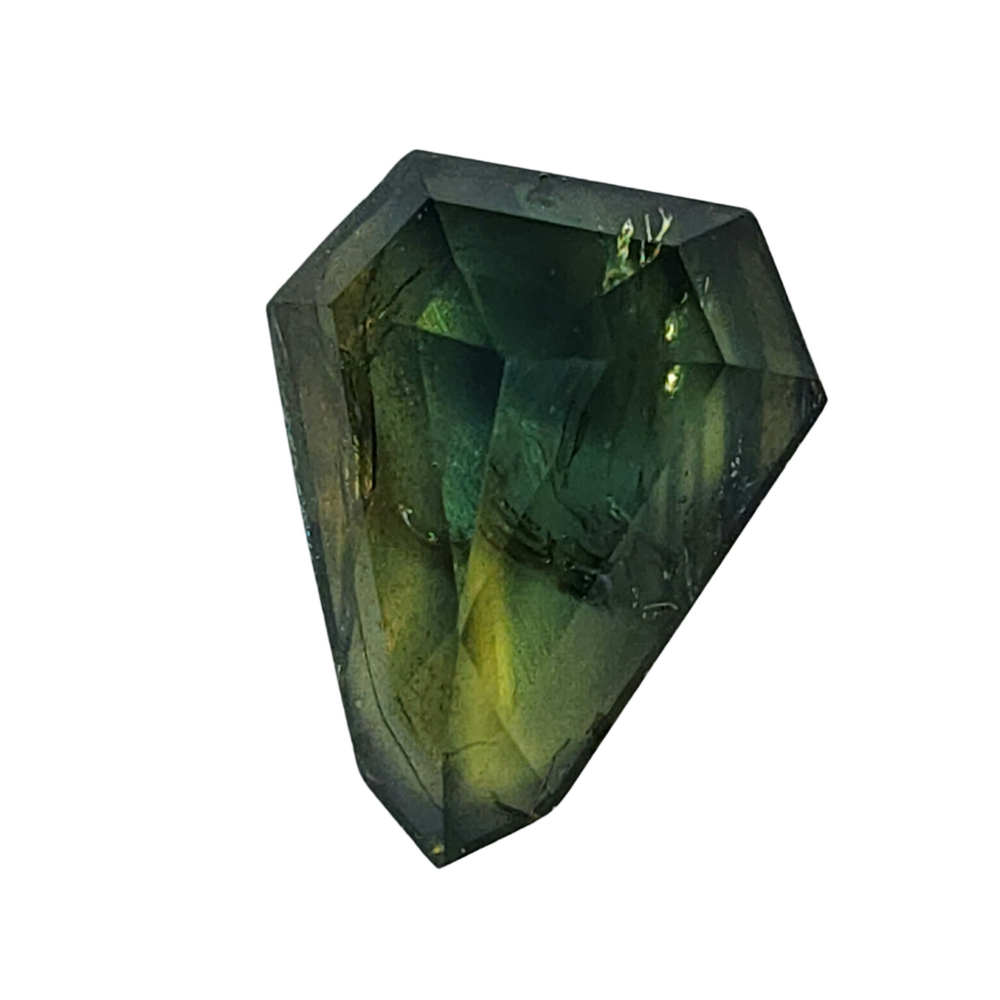 Color Changing Blue Green Sapphire Fancy Geo Cut