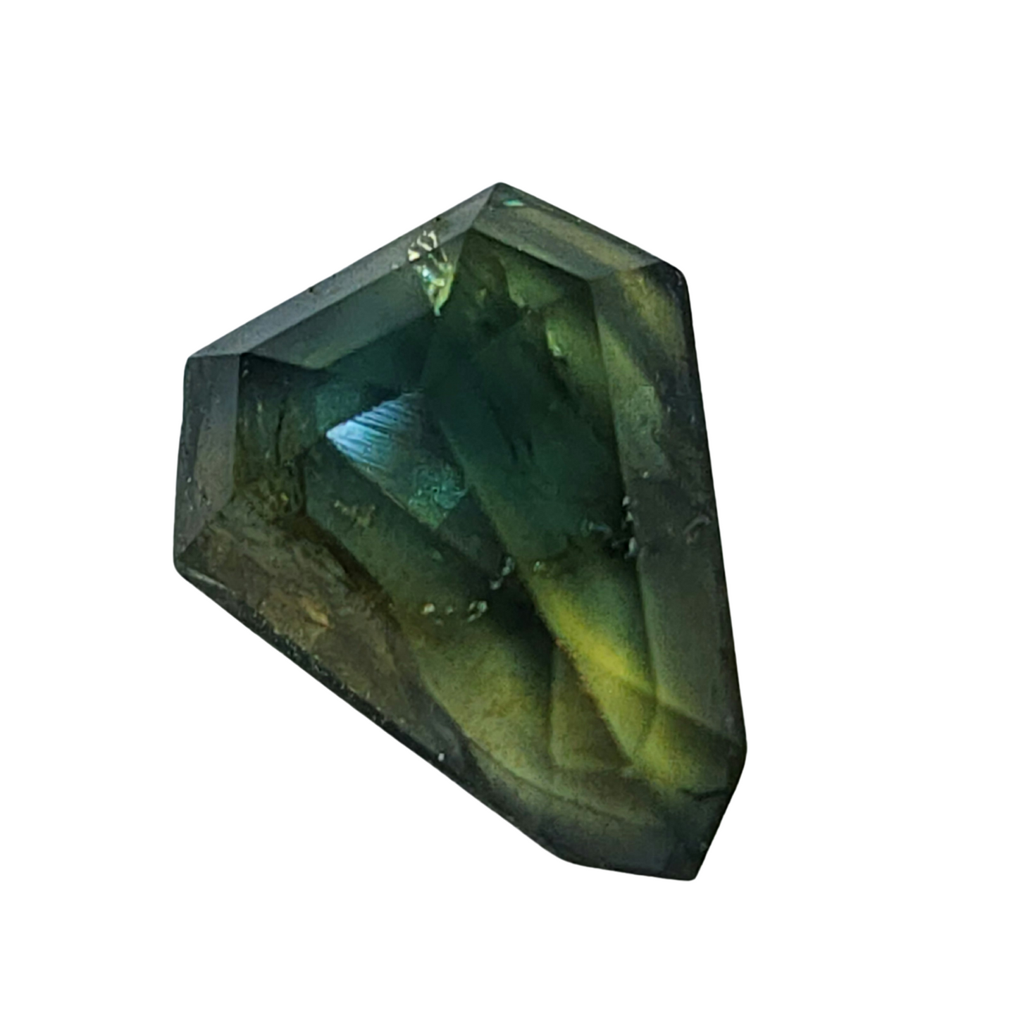 Color Changing Blue Green Sapphire Fancy Geo Cut