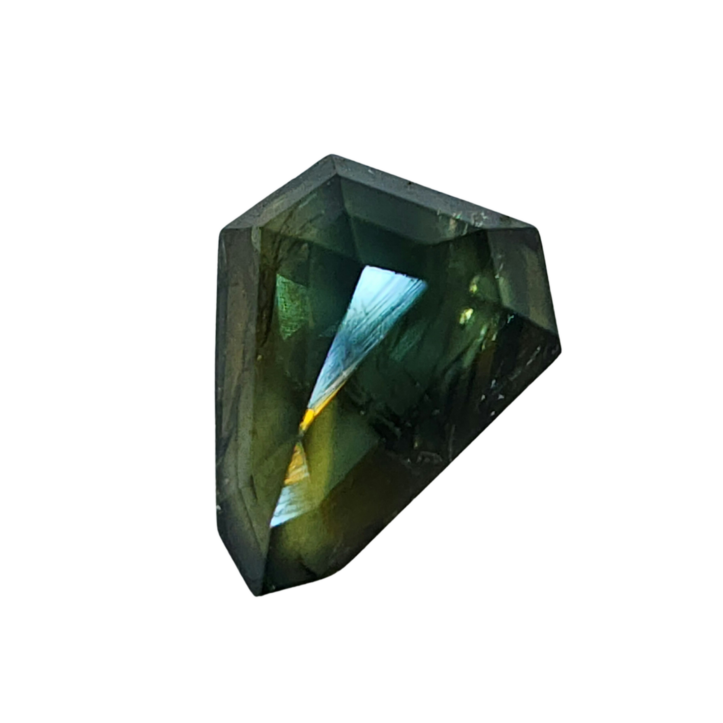 Color Changing Blue Green Sapphire Fancy Geo Cut