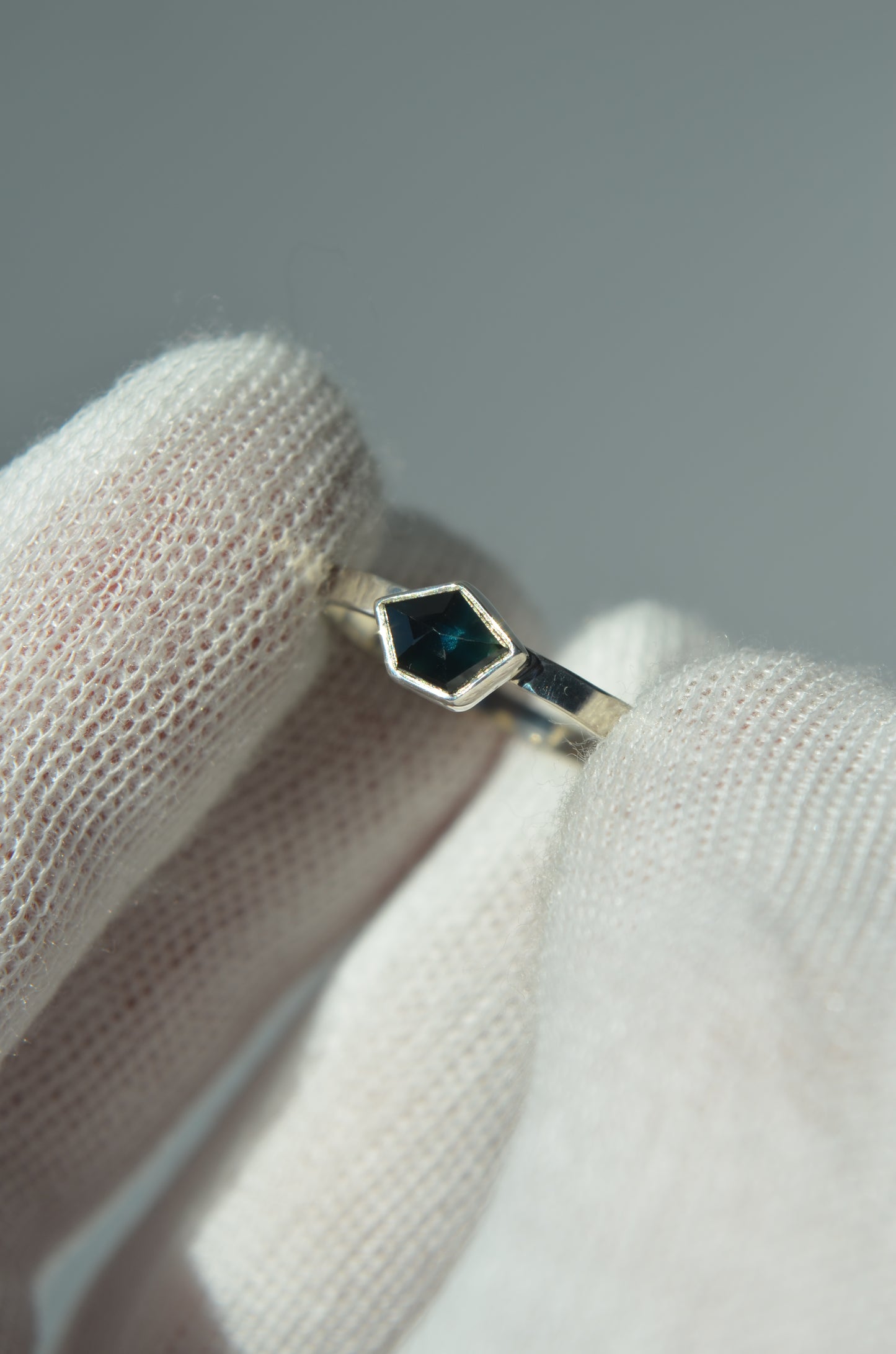 Kenyan Natural Green Sapphire Ring, Sterling Silver, Size 10 U.S.