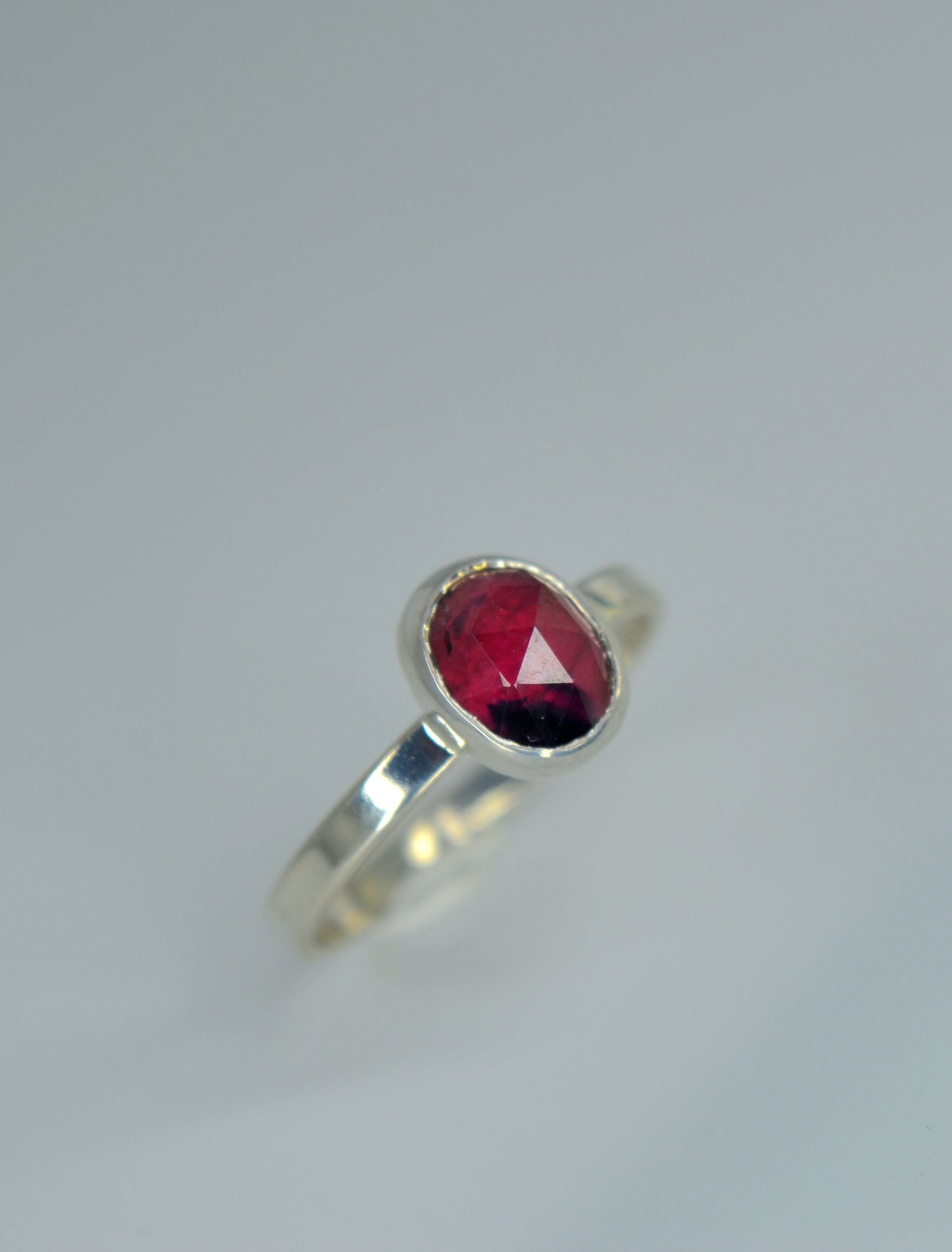 Natural Pink Sapphire Ring, Winza Parti Sapphire, Sterling Silver Ring Set Size 5.75 U.S.