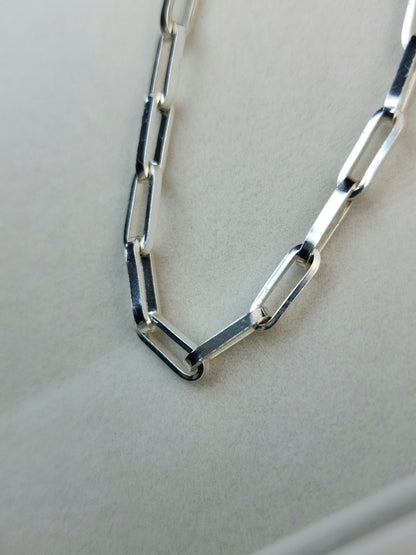 Thick Chain, Sterling Silver Handmade Paperclip Chain