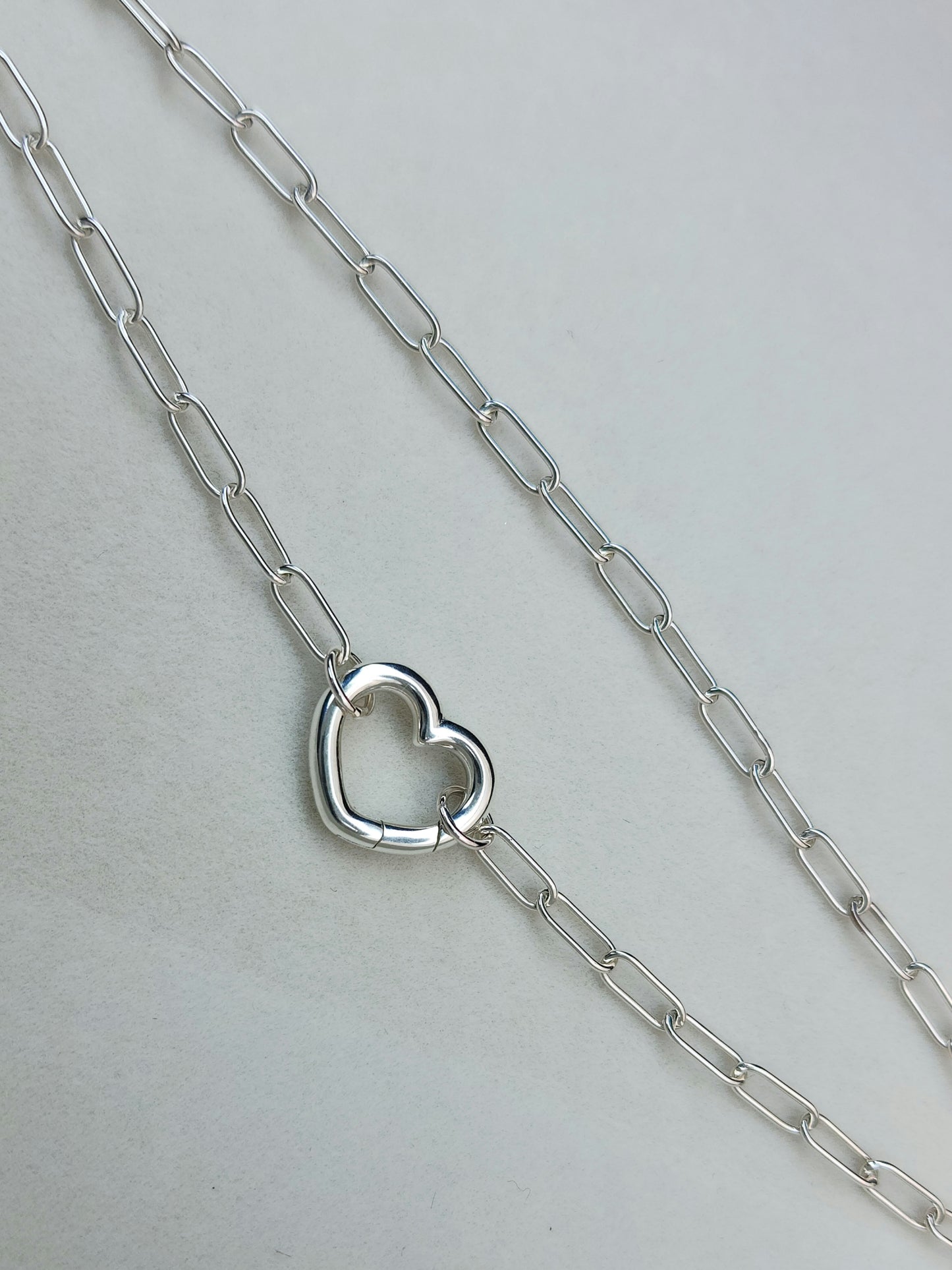 Thin Paperclip Chain, Sterling Silver, Handmade Chain