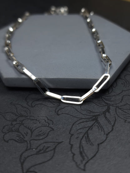 Thick Chain, Sterling Silver Handmade Paperclip Chain