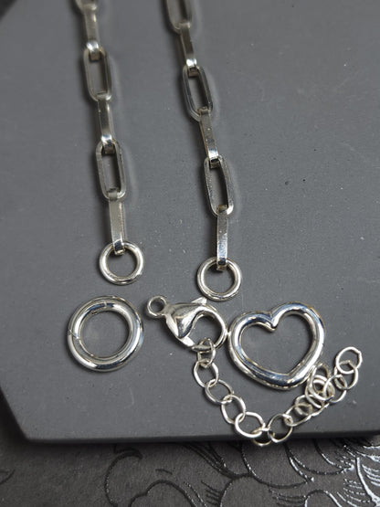 Thick Chain, Sterling Silver Handmade Paperclip Chain