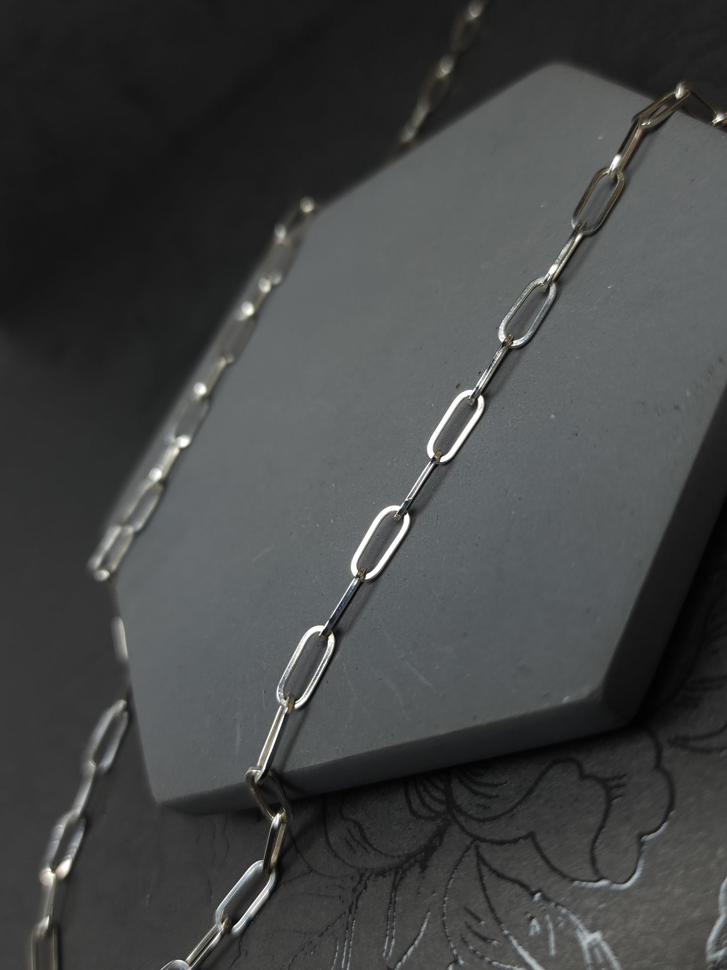 Thin Paperclip Handmade Chain, Sterling Silver