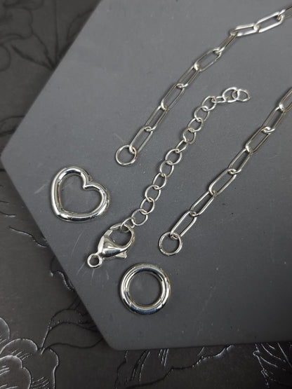 Thin Paperclip Chain, Sterling Silver, Handmade Chain