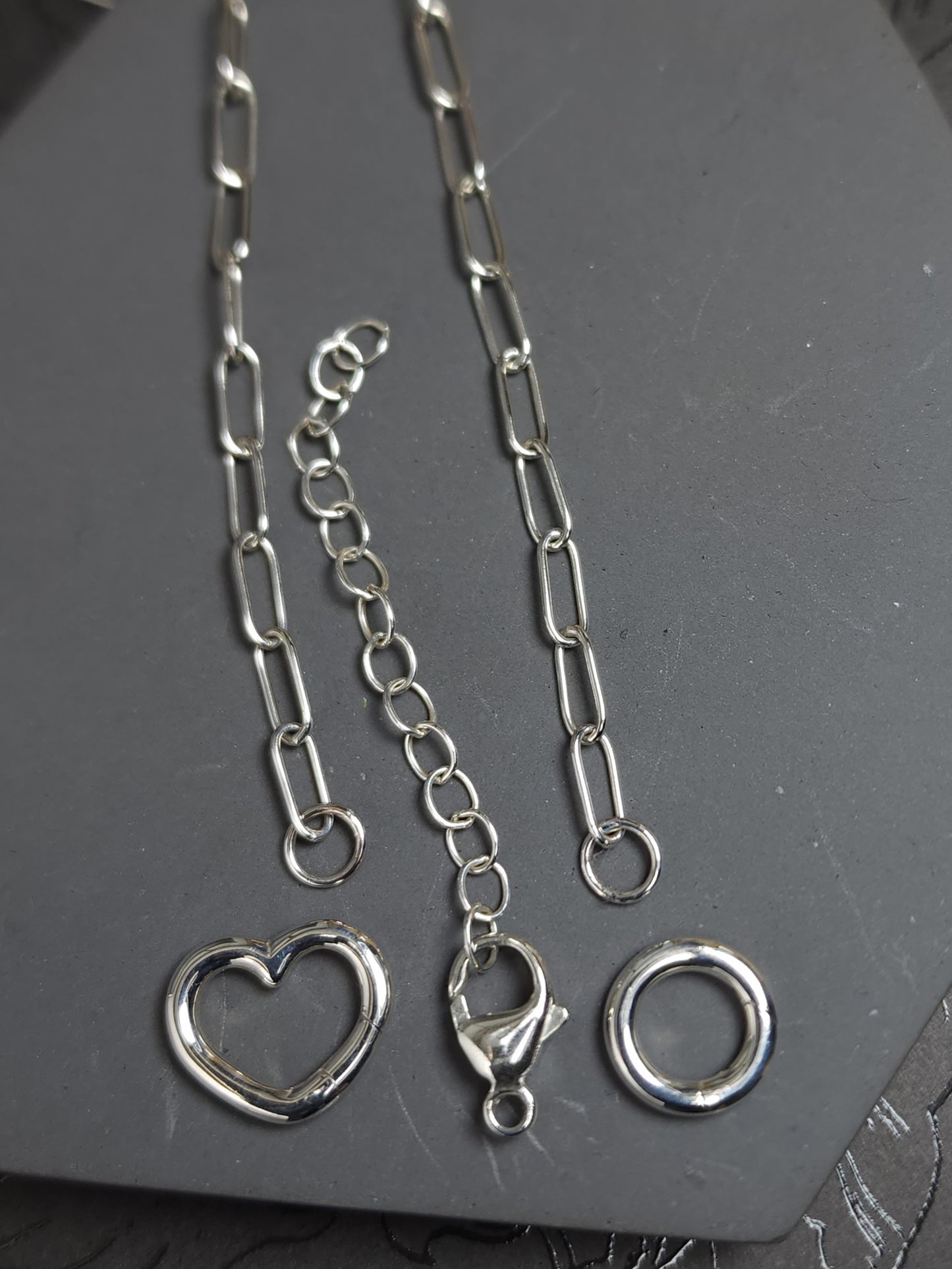 Thin Paperclip Chain, Sterling Silver, Handmade Chain