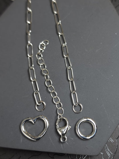 Thin Paperclip Chain, Sterling Silver, Handmade Chain