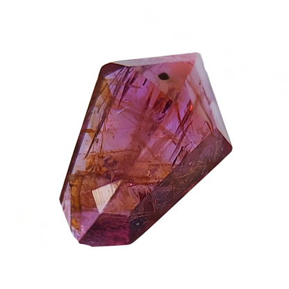 Pink & Orange Sapphire Gold Rutile Inclusions